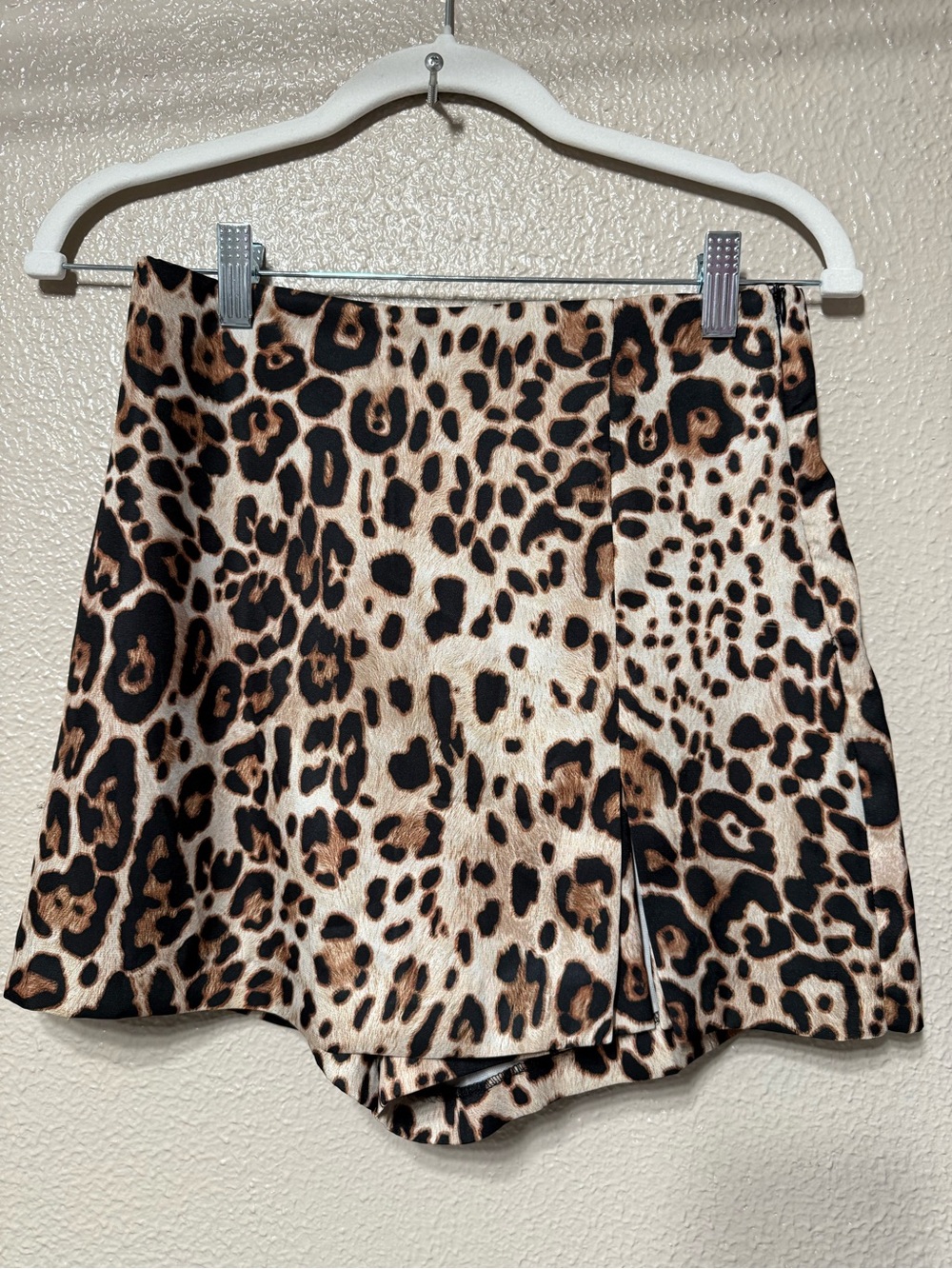 Zara Leopard-Print Skort in Tan, Black